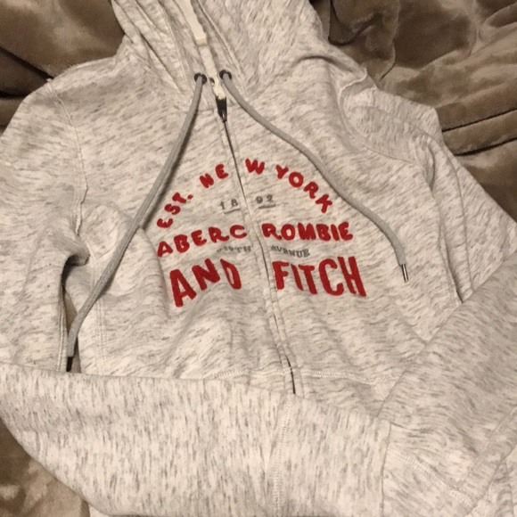 Abercrombie & Fitch grey womens zip hoodie Large - Picture 2 of 10